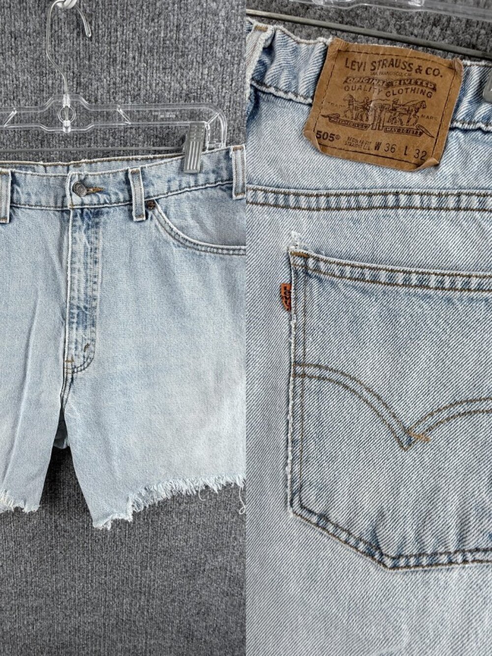 VTG Levis Orange Tab Blue Y2k Cotton Denim Jort 36 Shorts Men Adult ACTL 35x6